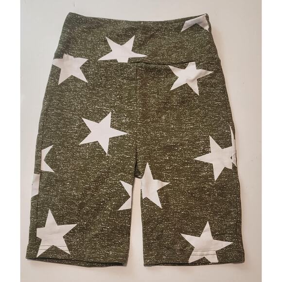LuLaRoe Pants - NWT LulaRoe Biker Shorts, XXS, Green - white stars